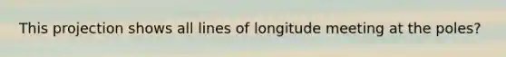 This projection shows all lines of longitude meeting at the poles?