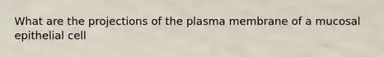 What are the projections of the plasma membrane of a mucosal epithelial cell