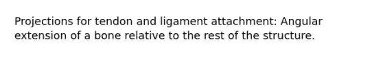 Projections for tendon and ligament attachment: Angular extension of a bone relative to the rest of the structure.