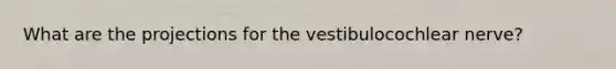 What are the projections for the vestibulocochlear nerve?