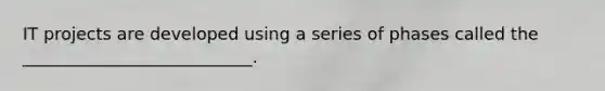 IT projects are developed using a series of phases called the ___________________________.