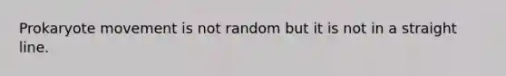 Prokaryote movement is not random but it is not in a straight line.