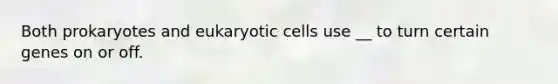 Both prokaryotes and eukaryotic cells use __ to turn certain genes on or off.