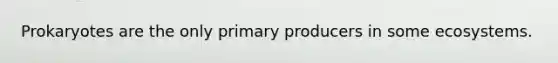 Prokaryotes are the only primary producers in some ecosystems.