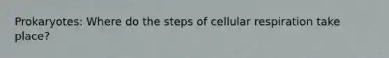 Prokaryotes: Where do the steps of <a href='https://www.questionai.com/knowledge/k1IqNYBAJw-cellular-respiration' class='anchor-knowledge'>cellular respiration</a> take place?