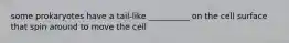 some prokaryotes have a tail-like __________ on the cell surface that spin around to move the cell