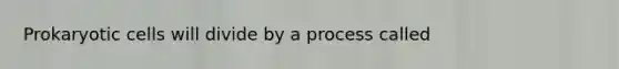 Prokaryotic cells will divide by a process called