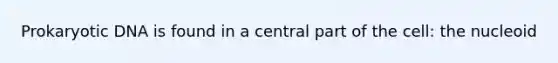 Prokaryotic DNA is found in a central part of the cell: the nucleoid