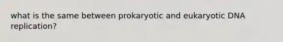 what is the same between prokaryotic and eukaryotic DNA replication?