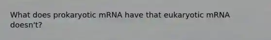 What does prokaryotic mRNA have that eukaryotic mRNA doesn't?