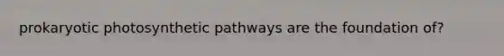 prokaryotic photosynthetic pathways are the foundation of?