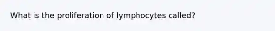 What is the proliferation of lymphocytes called?