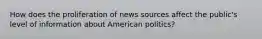 How does the proliferation of news sources affect the public's level of information about American politics?