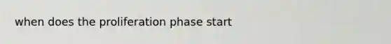 when does the proliferation phase start