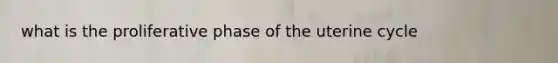 what is the proliferative phase of the uterine cycle