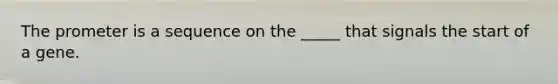 The prometer is a sequence on the _____ that signals the start of a gene.