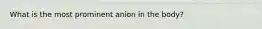 What is the most prominent anion in the body?