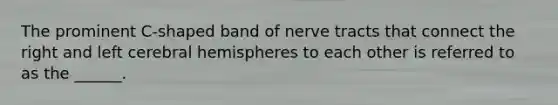 The prominent C-shaped band of nerve tracts that connect the right and left cerebral hemispheres to each other is referred to as the ______.