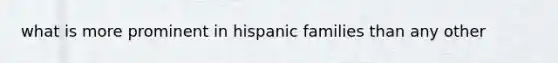 what is more prominent in hispanic families than any other