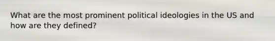 What are the most prominent political ideologies in the US and how are they defined?