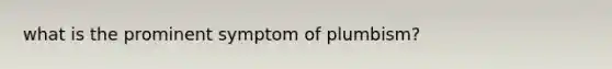 what is the prominent symptom of plumbism?