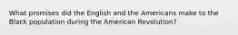 What promises did the English and the Americans make to the Black population during the American Revolution?