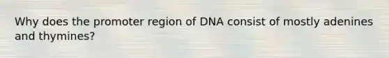 Why does the promoter region of DNA consist of mostly adenines and thymines?