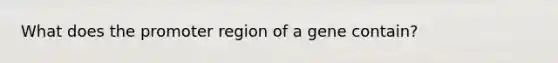 What does the promoter region of a gene contain?