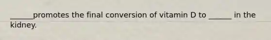______promotes the final conversion of vitamin D to ______ in the kidney.