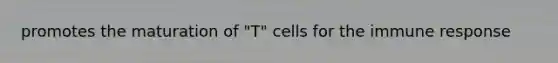 promotes the maturation of "T" cells for the immune response