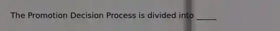 The Promotion Decision Process is divided into _____