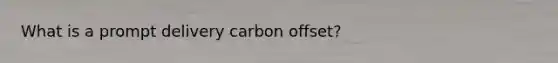 What is a prompt delivery carbon offset?