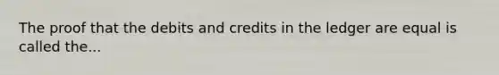 The proof that the debits and credits in the ledger are equal is called the...