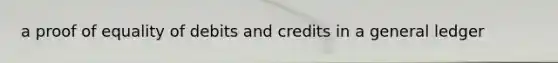 a proof of equality of debits and credits in a general ledger