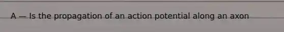 A — Is the propagation of an action potential along an axon