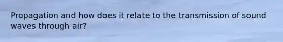 Propagation and how does it relate to the transmission of sound waves through air?