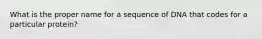 What is the proper name for a sequence of DNA that codes for a particular protein?