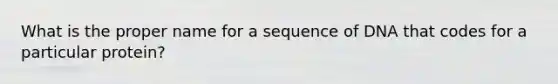 What is the proper name for a sequence of DNA that codes for a particular protein?