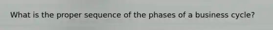 What is the proper sequence of the phases of a business cycle?