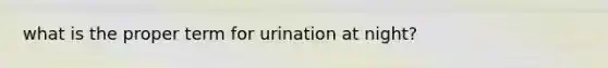 what is the proper term for urination at night?