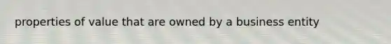 properties of value that are owned by a business entity
