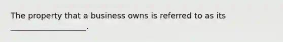 The property that a business owns is referred to as its ___________________.