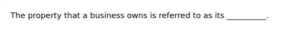 The property that a business owns is referred to as its __________.