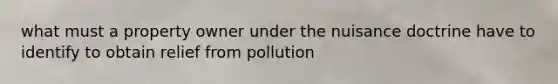 what must a property owner under the nuisance doctrine have to identify to obtain relief from pollution