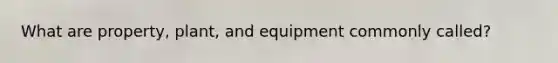 What are property, plant, and equipment commonly called?