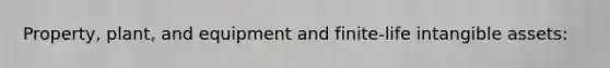 Property, plant, and equipment and finite-life <a href='https://www.questionai.com/knowledge/kfaeAOzavC-intangible-assets' class='anchor-knowledge'>intangible assets</a>:
