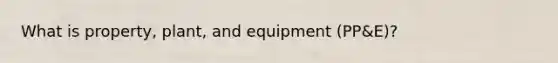 What is property, plant, and equipment (PP&E)?