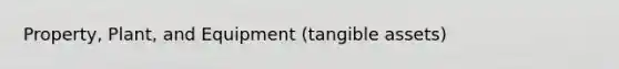 Property, Plant, and Equipment (tangible assets)