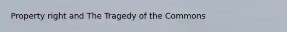 Property right and The Tragedy of the Commons