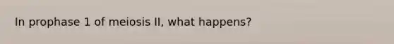 In prophase 1 of meiosis II, what happens?